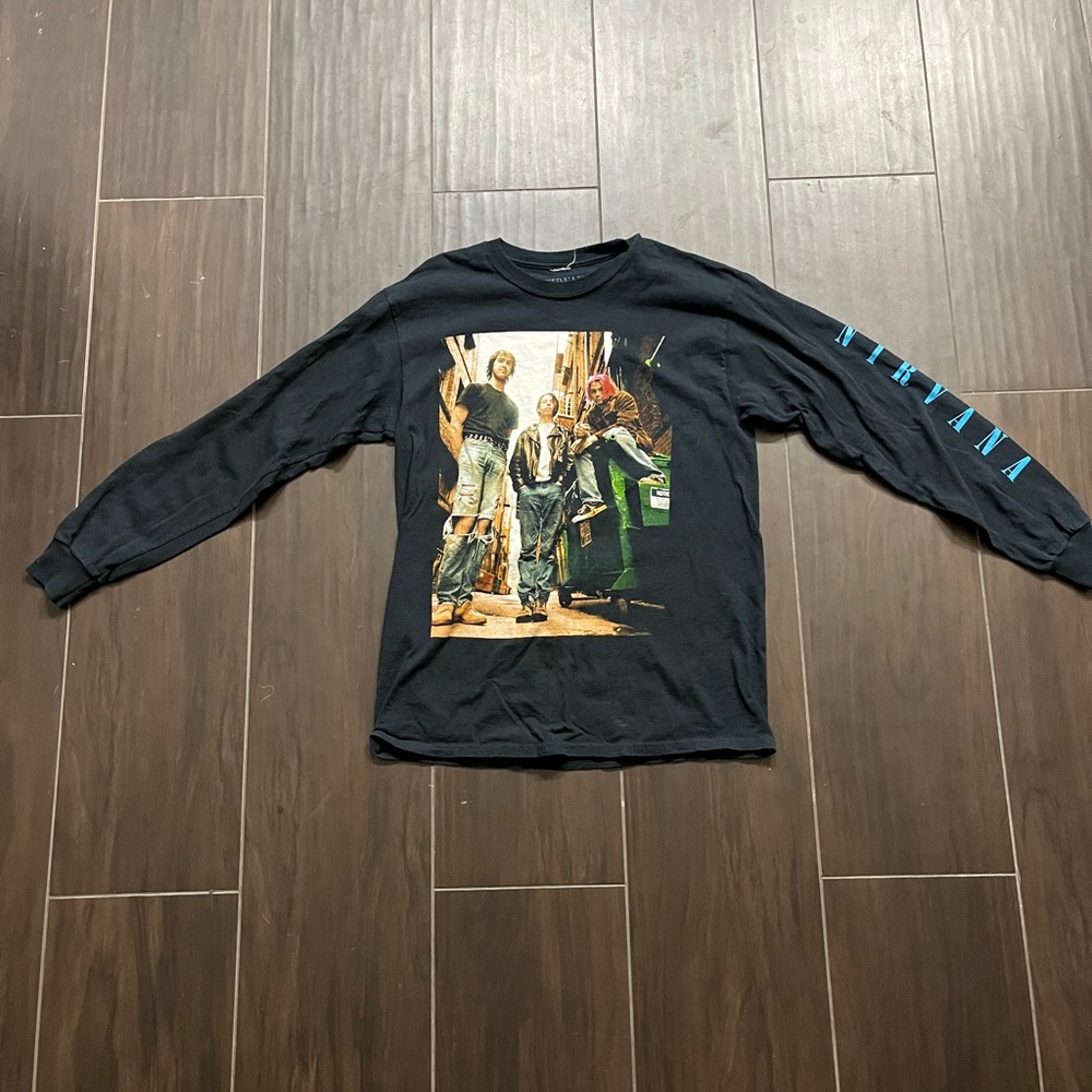 Nirvana Black Long Sleeve Graphic Band Tee